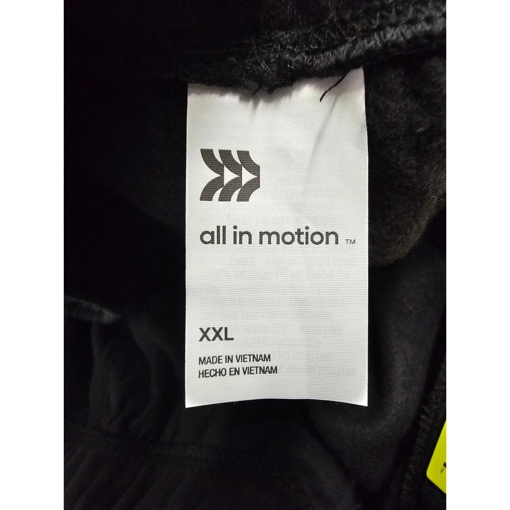 All in Motion Womens Mid Rise Jogger Pants Black Cotton Blend Athletic Size XXL